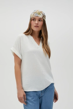 KOSZULA DAMSKA L-KO-4623 OFF WHITE-pakiet