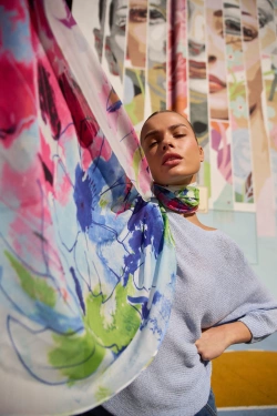 WOMEN'S SCARF L-SZ-4905 BLUE