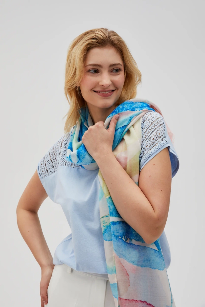 WOMEN'S SCARF L-SZ-4608 BLUE-set