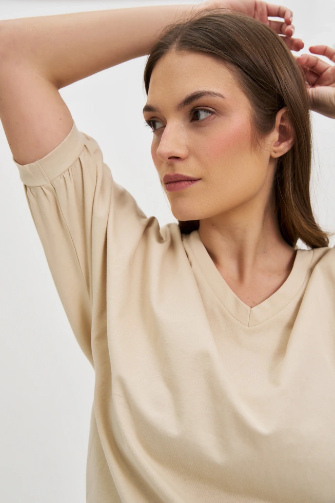 WOMEN'S TSHIRT L-TS-4658 L.BEIGE-set