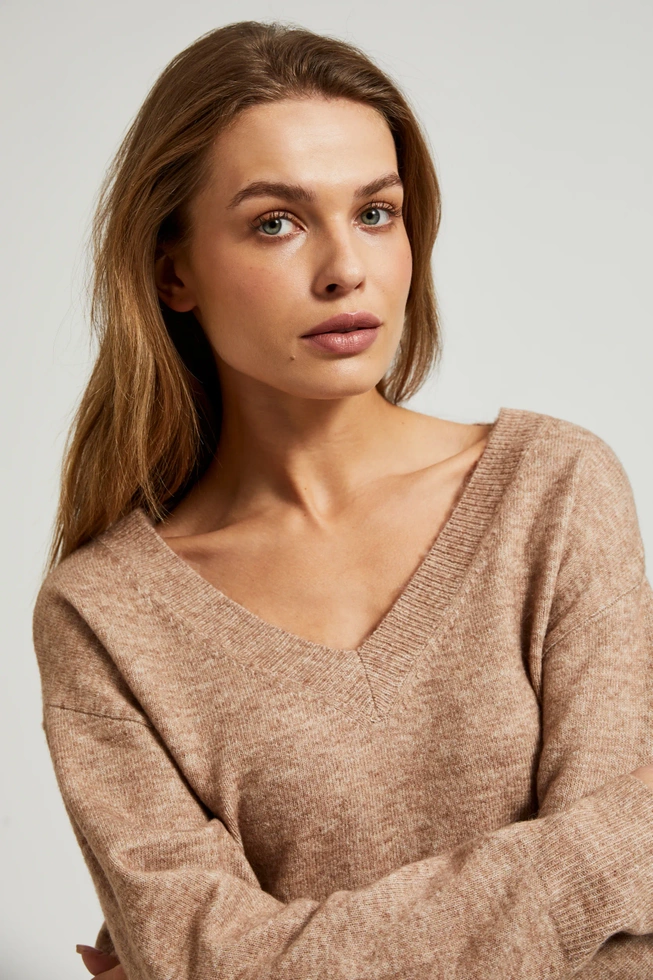 WOMEN'S SWEATER Z-SW-4513 L.BROWN MEL