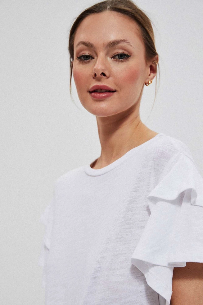 Bluzka z falbanami L-TS-3770 WHITE