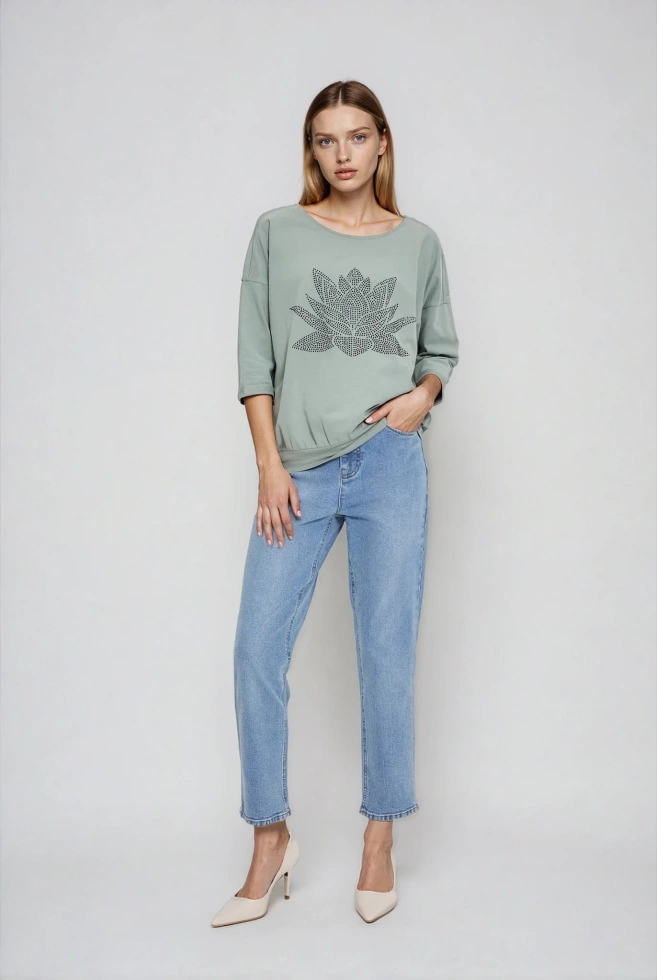 WOMEN'S SWEATSHIRT L-BL-4904 OLIVE-set