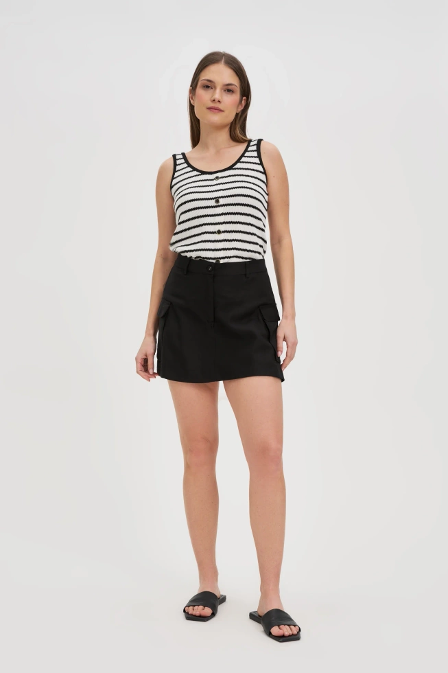 WOMEN'S TOP L-TS-4692 WHITE_BLACK