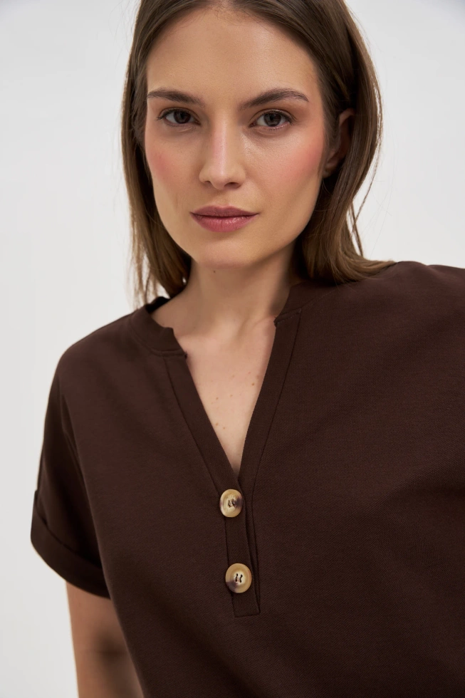 WOMEN'S TSHIRT L-TS-4700 D.BROWN-set