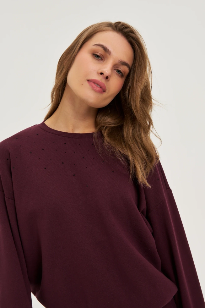 WOMEN'S SWEATSHIRT Z-BL-4823 BURGUNDY