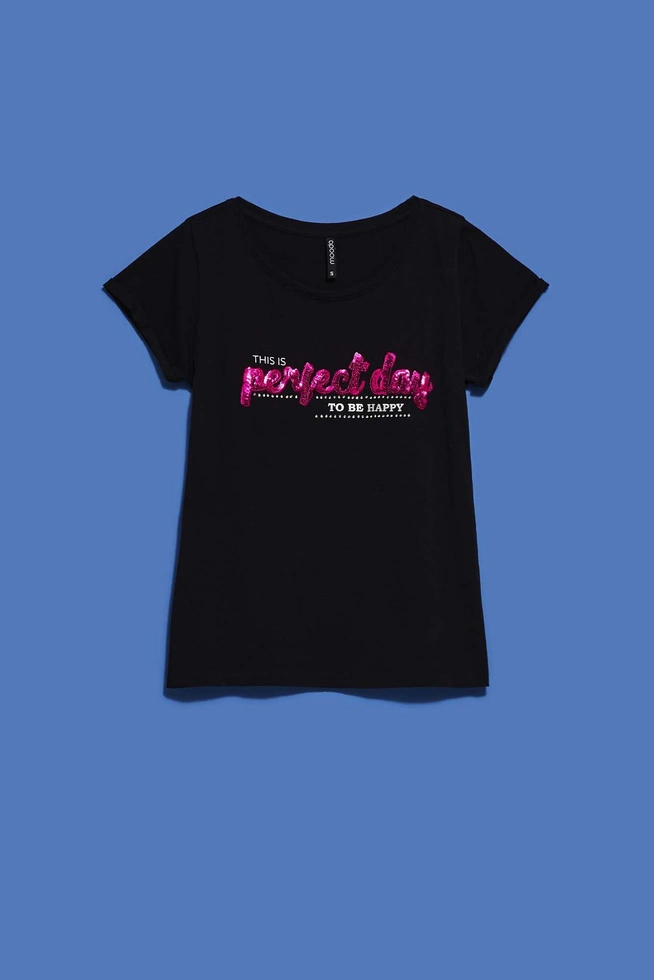 LADIES TSHIRT L-TS-4020 BLACK