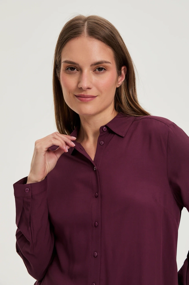WOMEN'S SHIRT Z-KO-4822 BURGUNDY