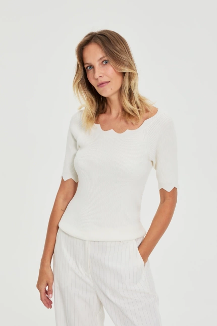 SWETER DAMSKI L-SW-4907 OFF WHITE