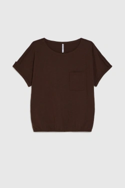 WOMEN'S TSHIRT L-TS-4962 D.BROWN