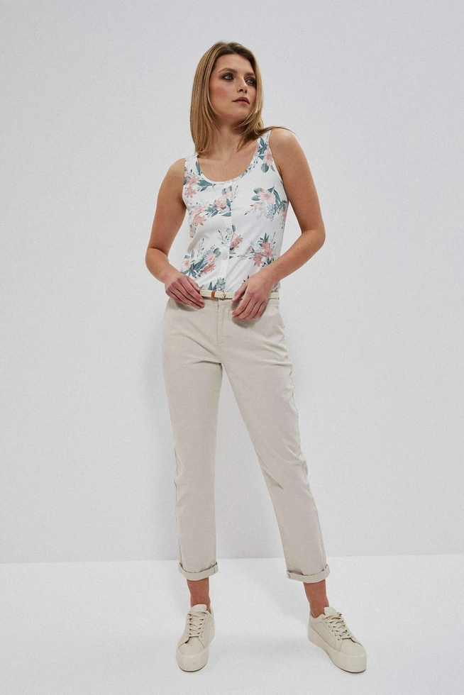 Cotton trousers with a belt