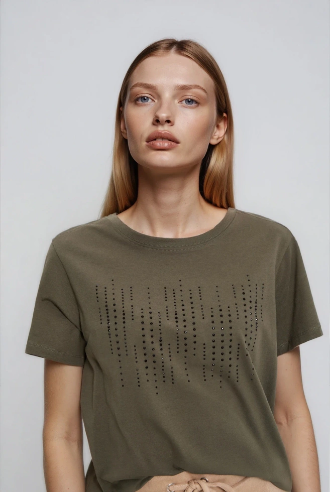 WOMEN'S TSHIRT L-TS-4922 D.OLIVE