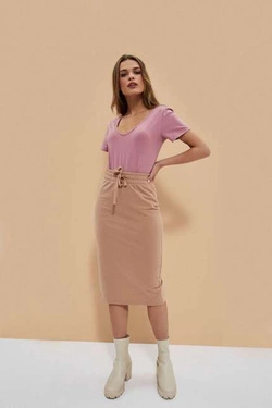 Cotton blouse with a deep neckline