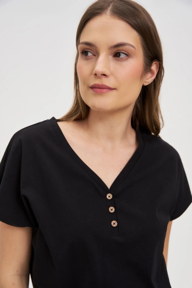 KOSZULKA DAMSKA L-TS-4702 BLACK