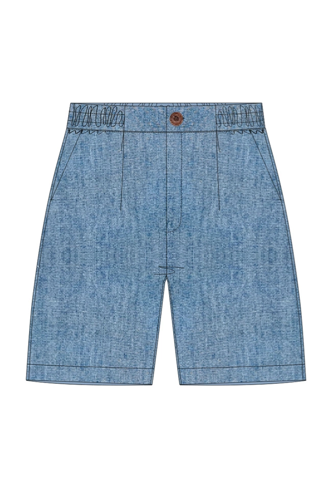 WOMEN'S SHORTS L-SH-4901 BLUE