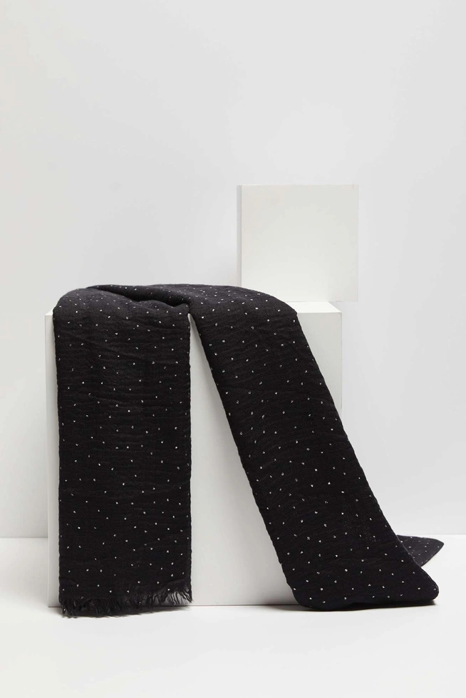 LADIES SCARF L-SZ-4016 BLACK