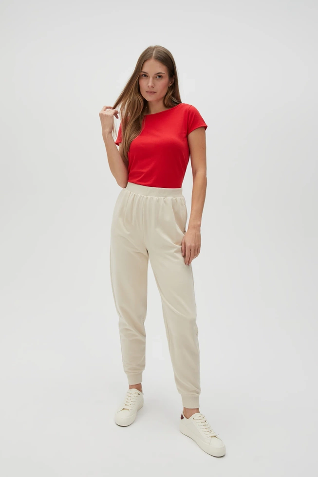 WOMEN'S JOGGING PANTS L-DR-4600 L.BEIGE