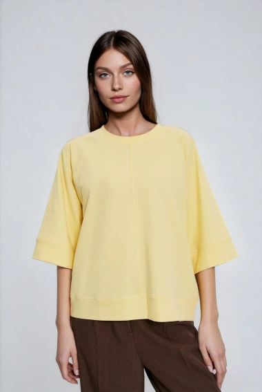 WOMEN'S SWEATSHIRT L-BL-4903 L.YELLOW