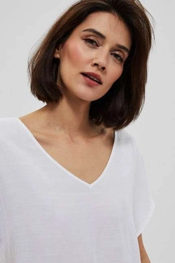 Bluzka koszulowa z wiskozy L-KO-3743 WHITE