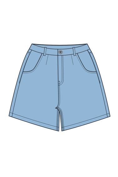 WOMEN'S SHORTS L-SH-4602 BLUE-set