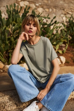 WOMEN'S TSHIRT L-TS-4654 OLIVE