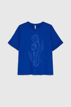 WOMEN'S TSHIRT L-TS-4966 D.BLUE
