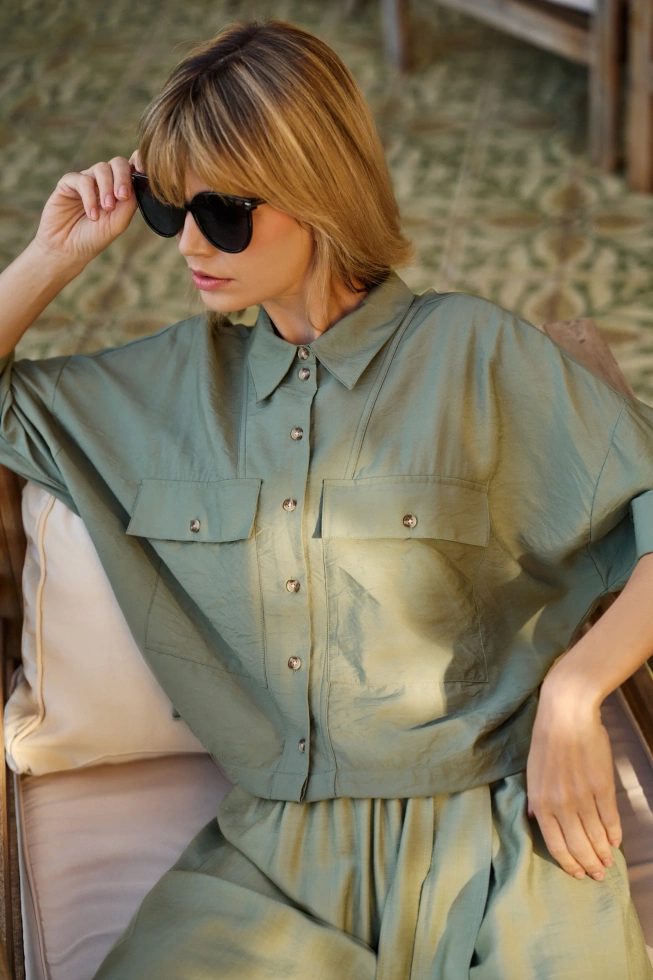 KOSZULA DAMSKA L-KO-4653 OLIVE