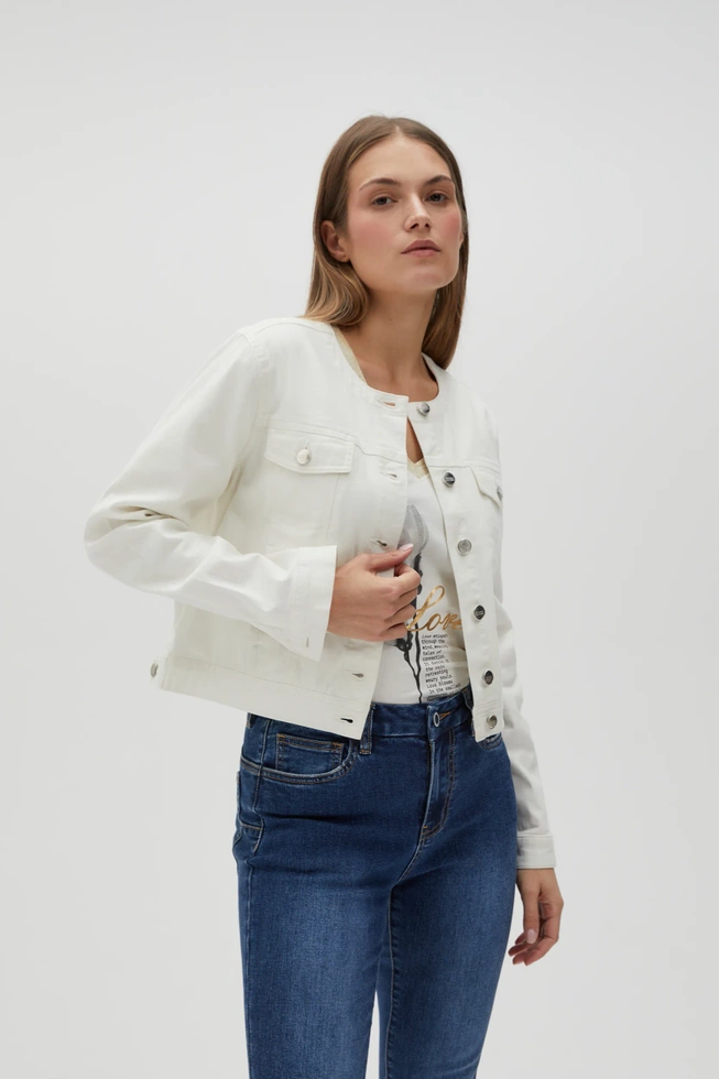 WOMEN'S JACKETS L-KU-4615 OFF WHITE-set