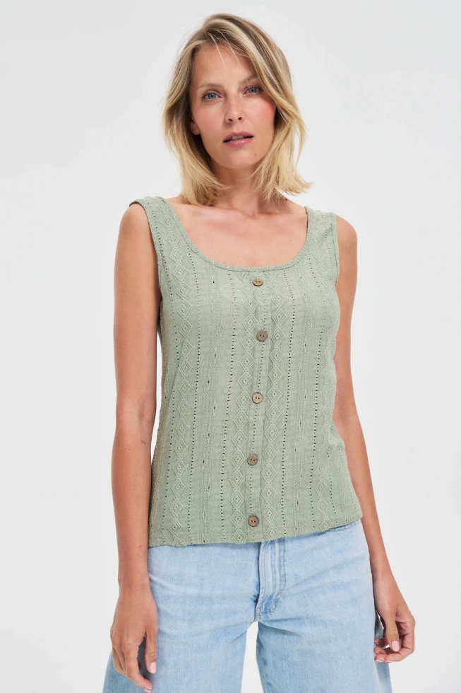 WOMEN'S TOP L-TS-4675 OLIVE