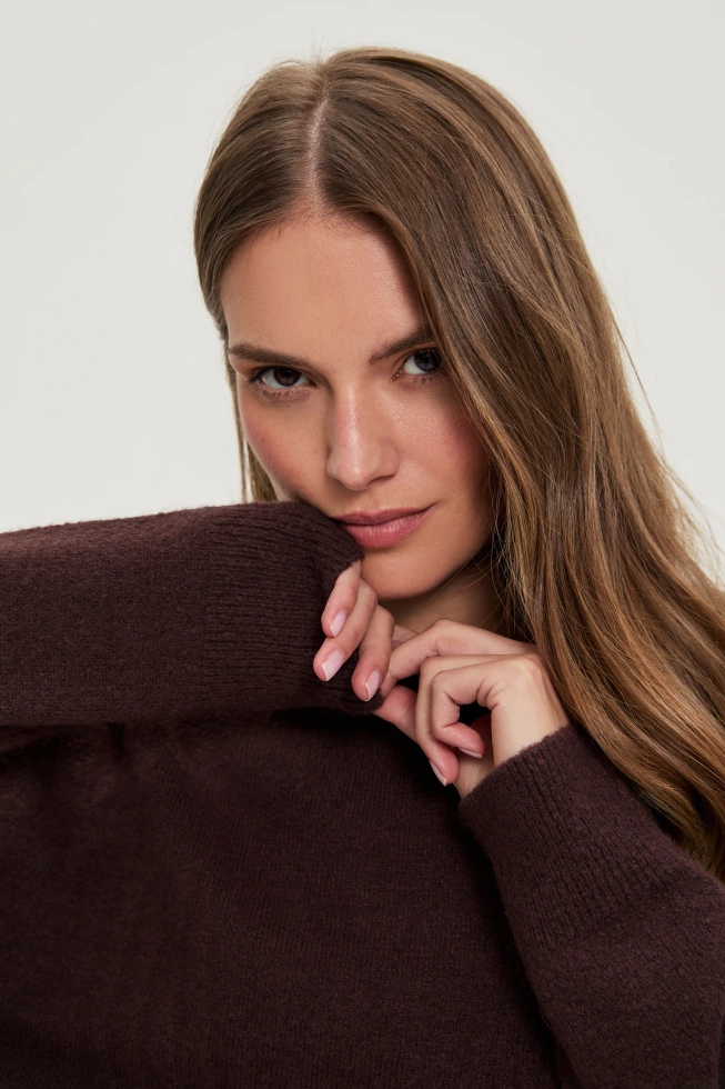 WOMEN'S SWEATER Z-SW-4879 BROWN