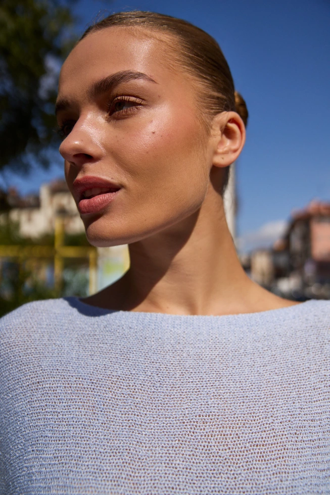 WOMEN'S SWEATER L-SW-4910 L.BLUE-set