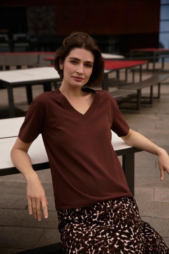 WOMEN'S TSHIRT Z-TS-4801 BROWN