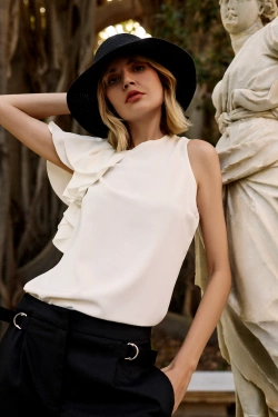 KOSZULA DAMSKA L-KO-4632 OFF WHITE