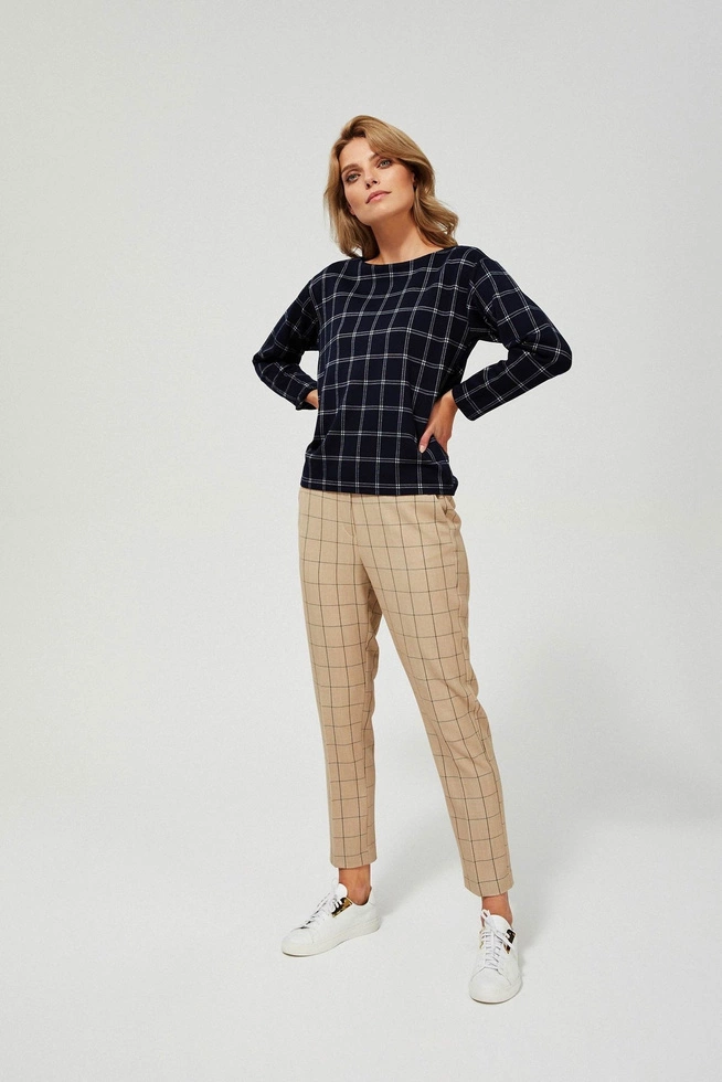 Checked cigarette trousers