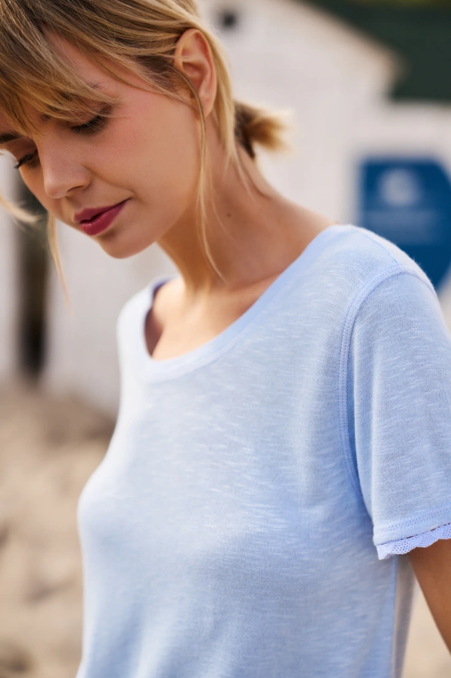 WOMEN'S T-SHIRT L-TS-4672 L.BLUE-set