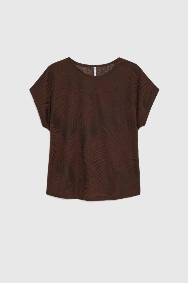 WOMEN'S TSHIRT L-TS-4988 D.BROWN