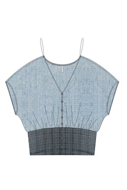 WOMEN'S SHIRT L-KO-4942 L.BLUE-set