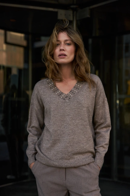 WOMEN'S SWEATER Z-SW-4871 COFFEE-set