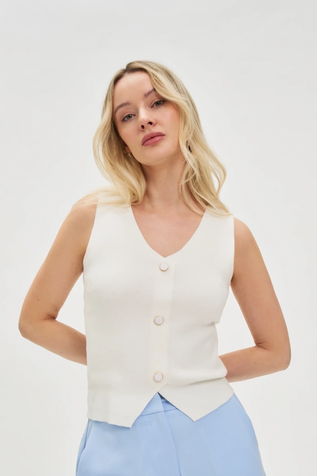 WOMEN'S TOP L-TS-4713 OFF WHITE
