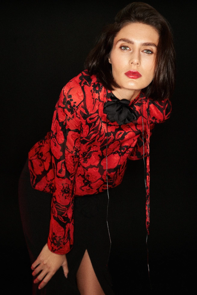 WOMEN'S SHIRT Z-KO-4543 BLACK_RED