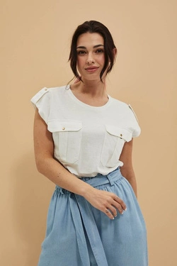 LADIES TSHIRT L-TS-4058 OFF WHITE