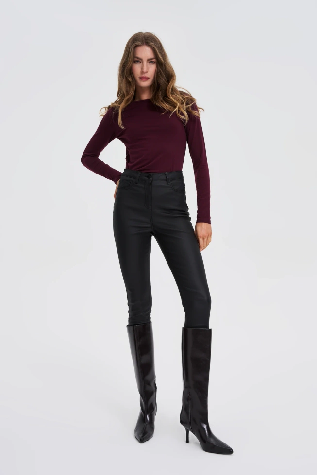 WOMEN'S LONGSLEEVE Z-TS-4803 BURGUNDY