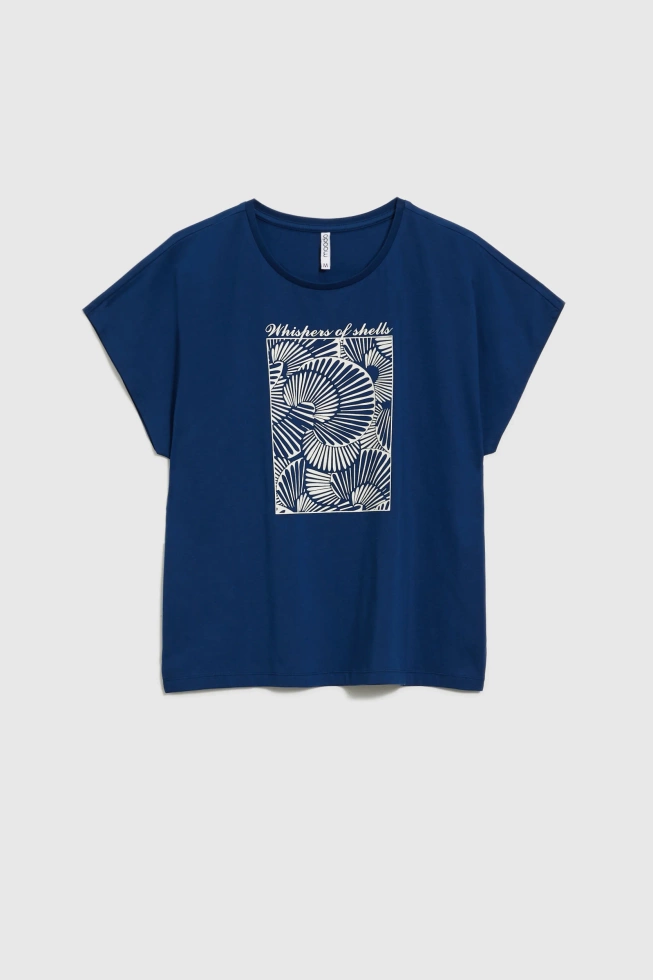 WOMEN'S T-SHIRT L-TS-4746 D.BLUE