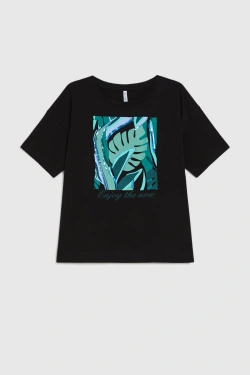 WOMEN'S TSHIRT L-TS-4946 BLACK