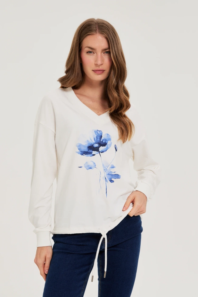 WOMEN'S SWEATSHIRT Z-BL-4815 OFF WHITE