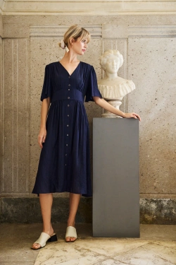 WOMEN'S DRESS L-SU-4639 NAVY-set
