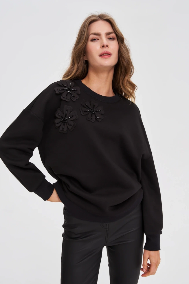 WOMEN'S SWEATSHIRT Z-BL-4825 BLACK