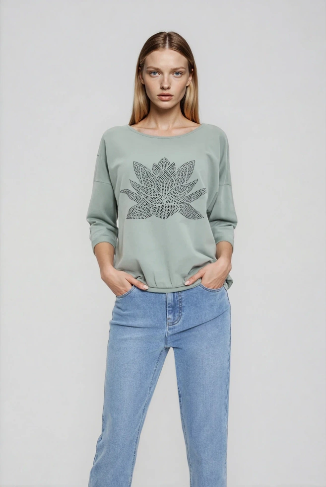 BLUZA DAMSKA L-BL-4904 OLIVE-pakiet