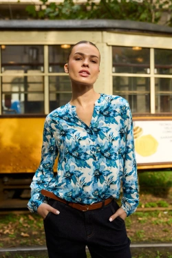 WOMEN'S SHIRT L-KO-4906 BLUE