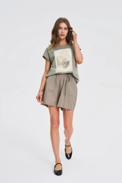 WOMEN'S SHORTS L-SH-4615 OLIVE